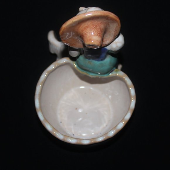 Japan Ceramics Flower Pot | Girl & Duck Vintage Planter - Picture 3 of 8